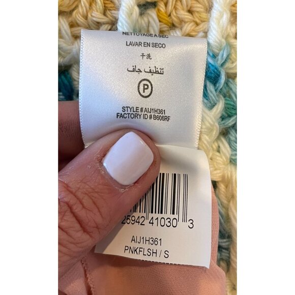 BCBGMaxAzria Blush Pink One Shoulder 100% Silk Ruffle Blouse Top Size S - Picture 12 of 15